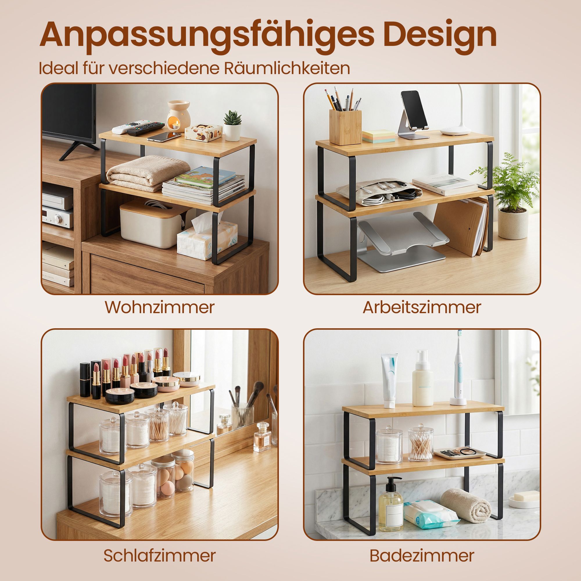 Gewürzregal, 2er Set Küchen-Organizer, Küchenregal
