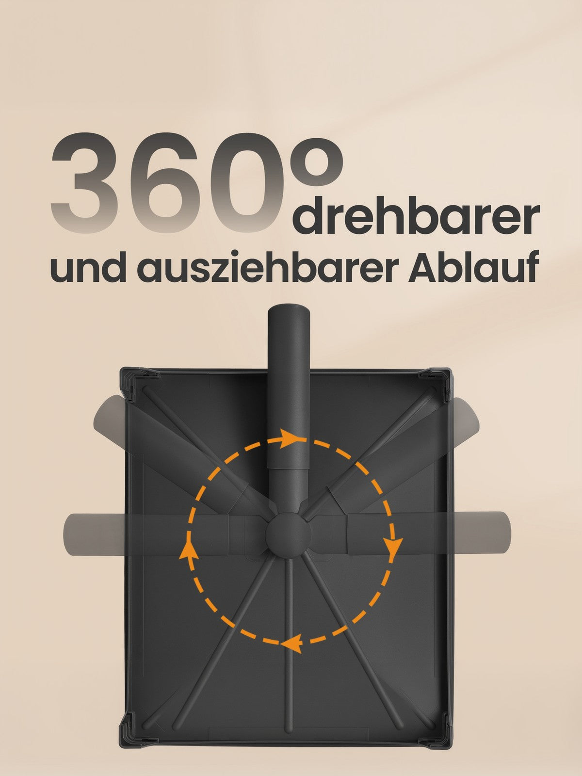 Geschirrständer mit ausziehbarer Abtropfschale, Abtropfgestell, 360° drehbar