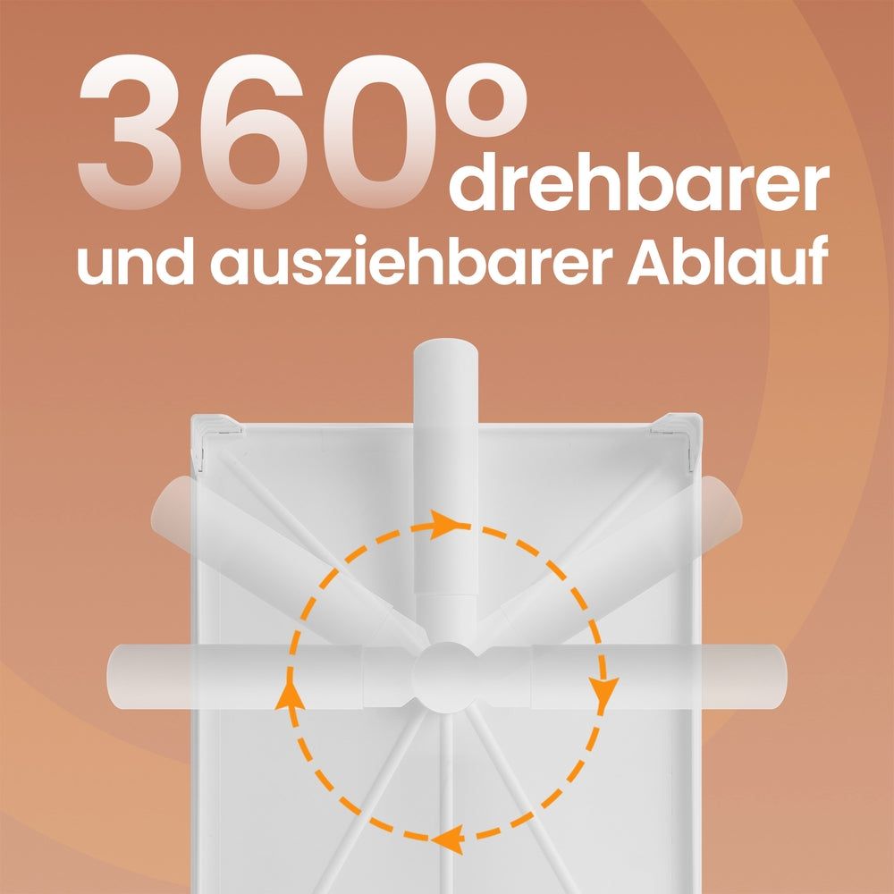 Geschirrständer mit ausziehbarer Abtropfschale, Abtropfgestell, 360° drehbar