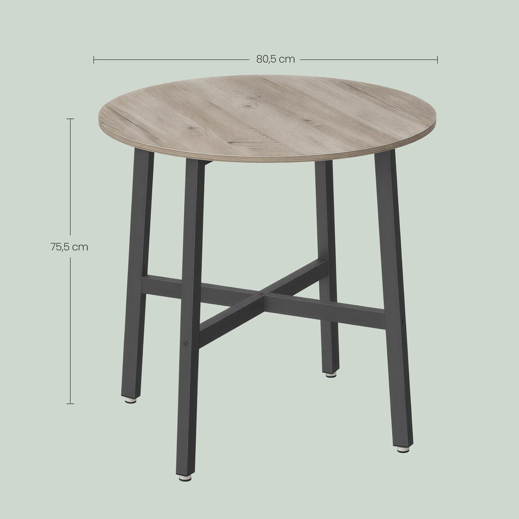Runder Küchentisch, kleiner Esstisch im Industrie-Design, für Büro und Wohnzimmer