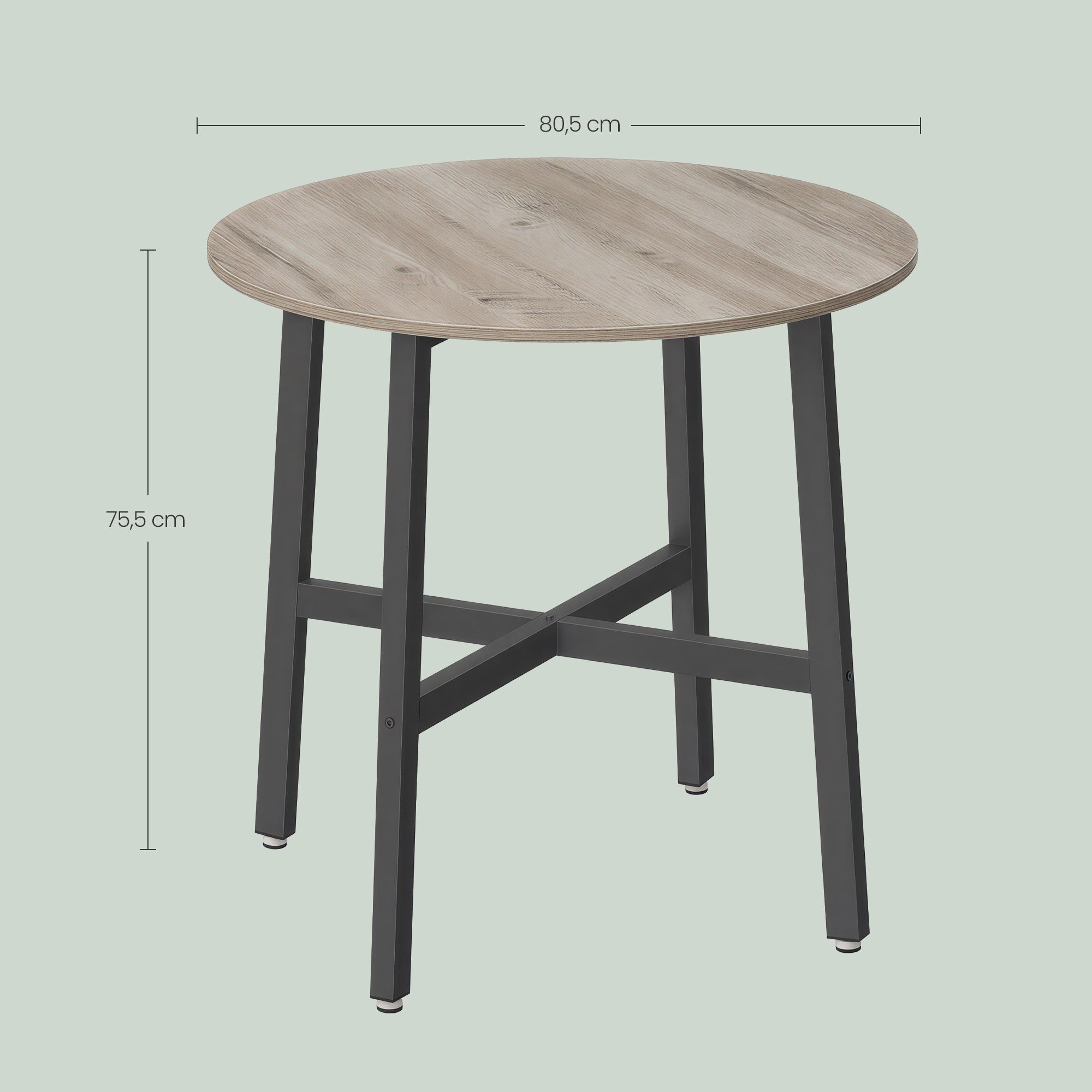 Runder Küchentisch, kleiner Esstisch im Industrie-Design, für Büro und Wohnzimmer