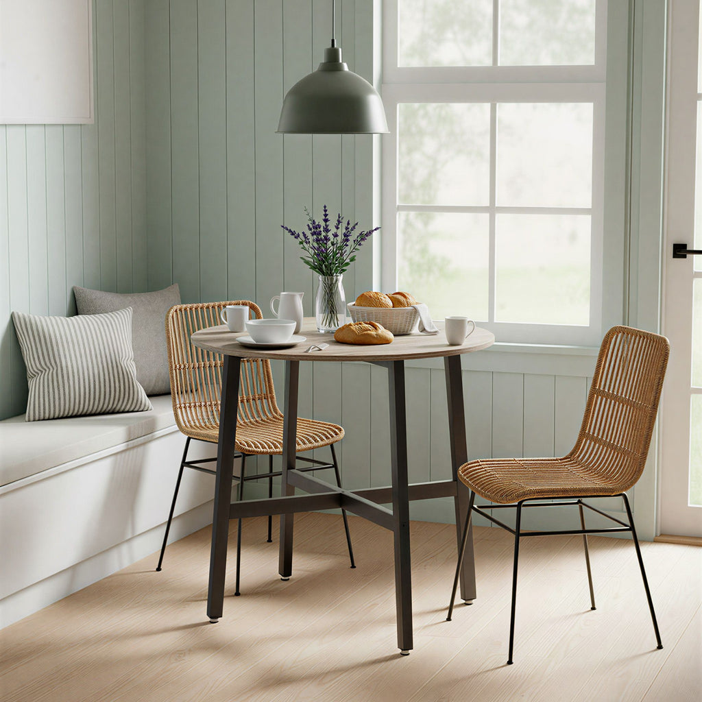 Runder Küchentisch, kleiner Esstisch im Industrie-Design, für Büro und Wohnzimmer