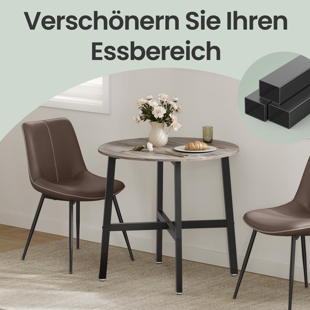 Runder Küchentisch, kleiner Esstisch im Industrie-Design, für Büro und Wohnzimmer