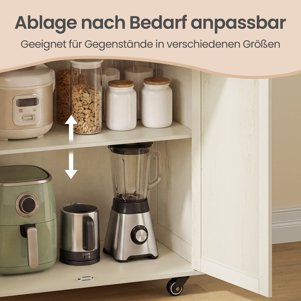 Küchenwagen mit Schrank und Schublade im Landhausstil