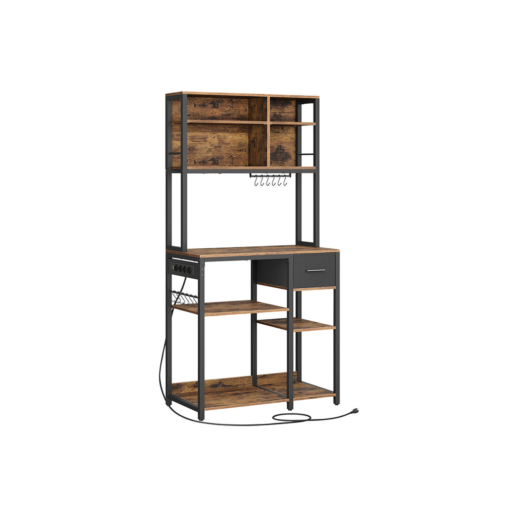 Küchenregal 40 x 80 x 180,4 cm vintagebraun-tintenschwarz