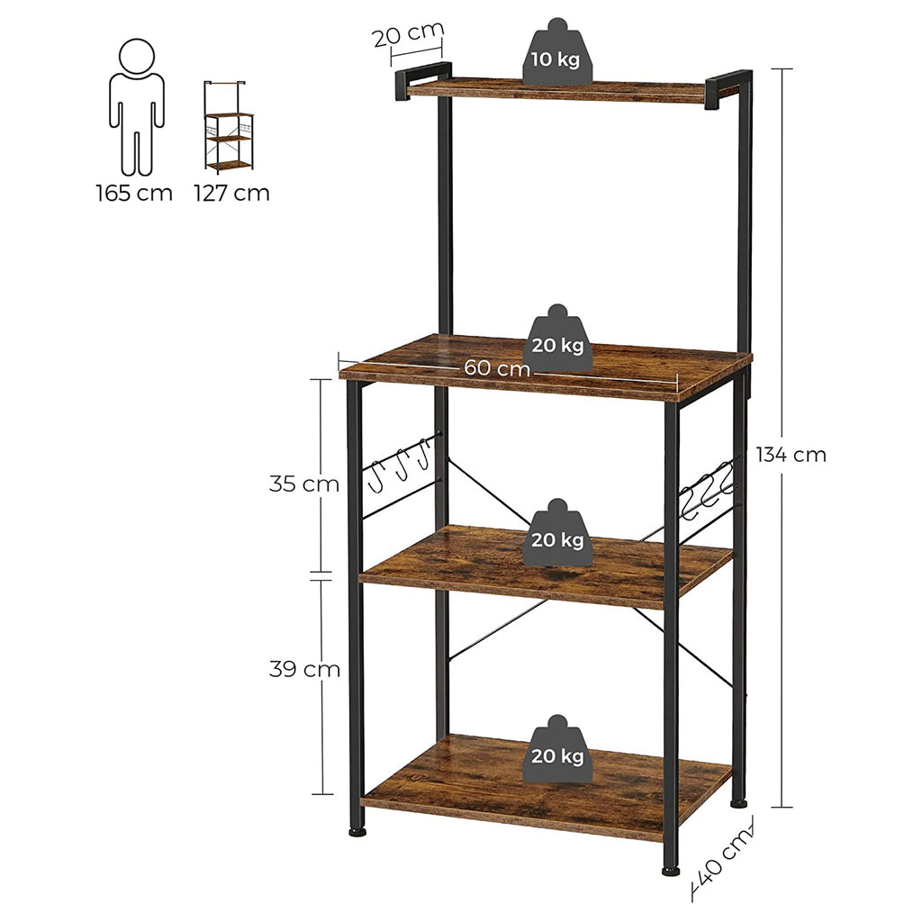 Industrie-Design Küchenregal mit Haken