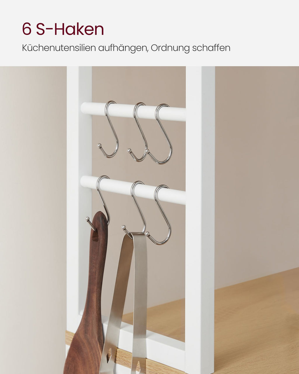 Standregal für Küche Stahlrahmen eichenfarben-weiß