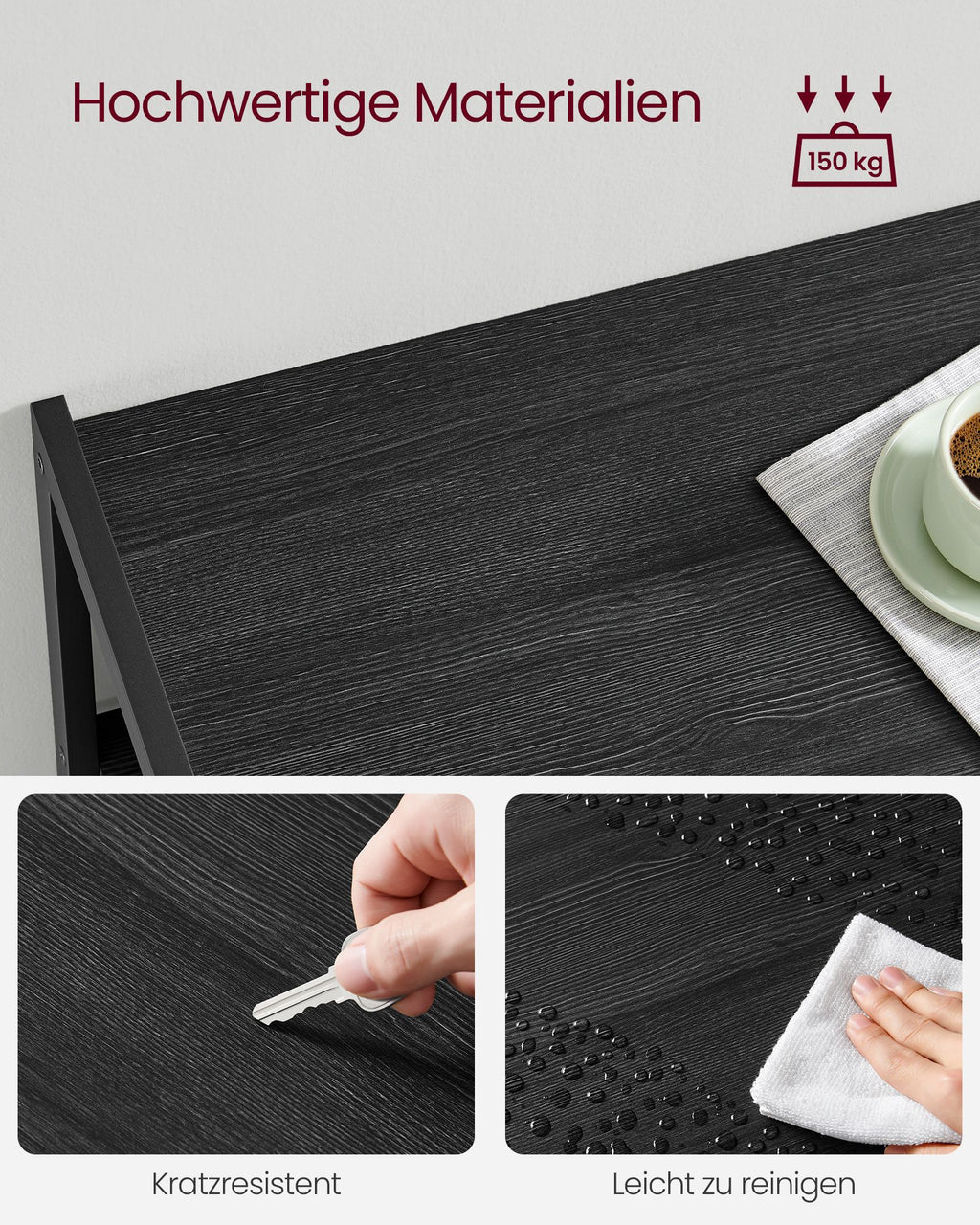 Küchenregal mit 2 Metallkörben und Haken
