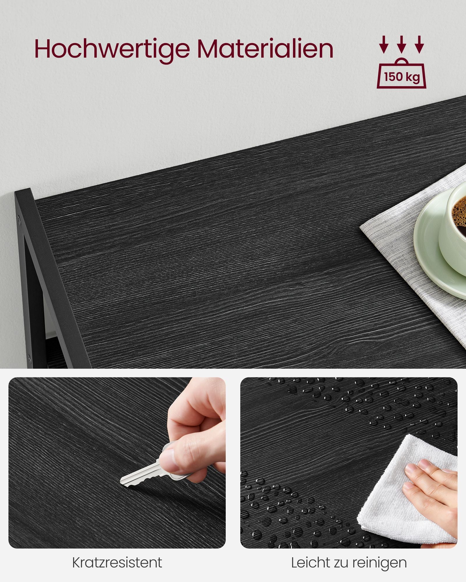 Küchenregal mit 2 Metallkörben und Haken