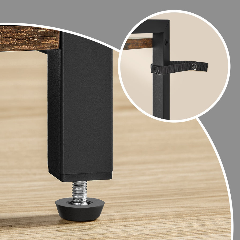 Standregal mit 4 Ebenen, Küchenregal mit Ladestation, 8 Haken