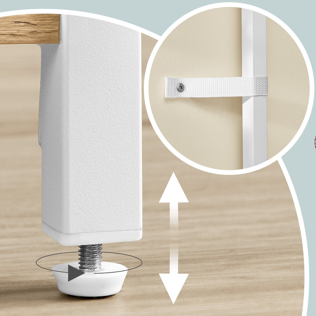Standregal mit 4 Ebenen, Küchenregal mit Ladestation, 8 Haken