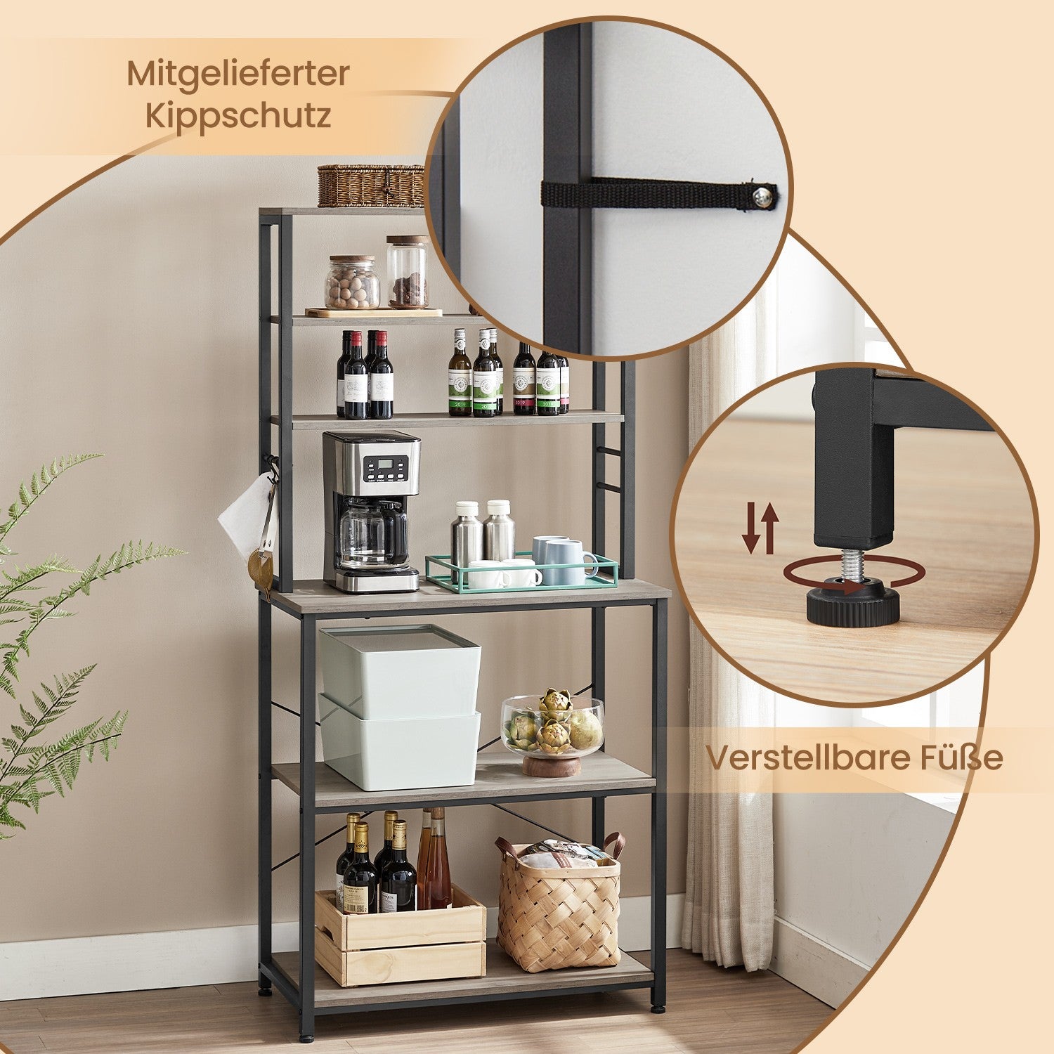 Küchenregal, Standregal, Mikrowellen-Regal