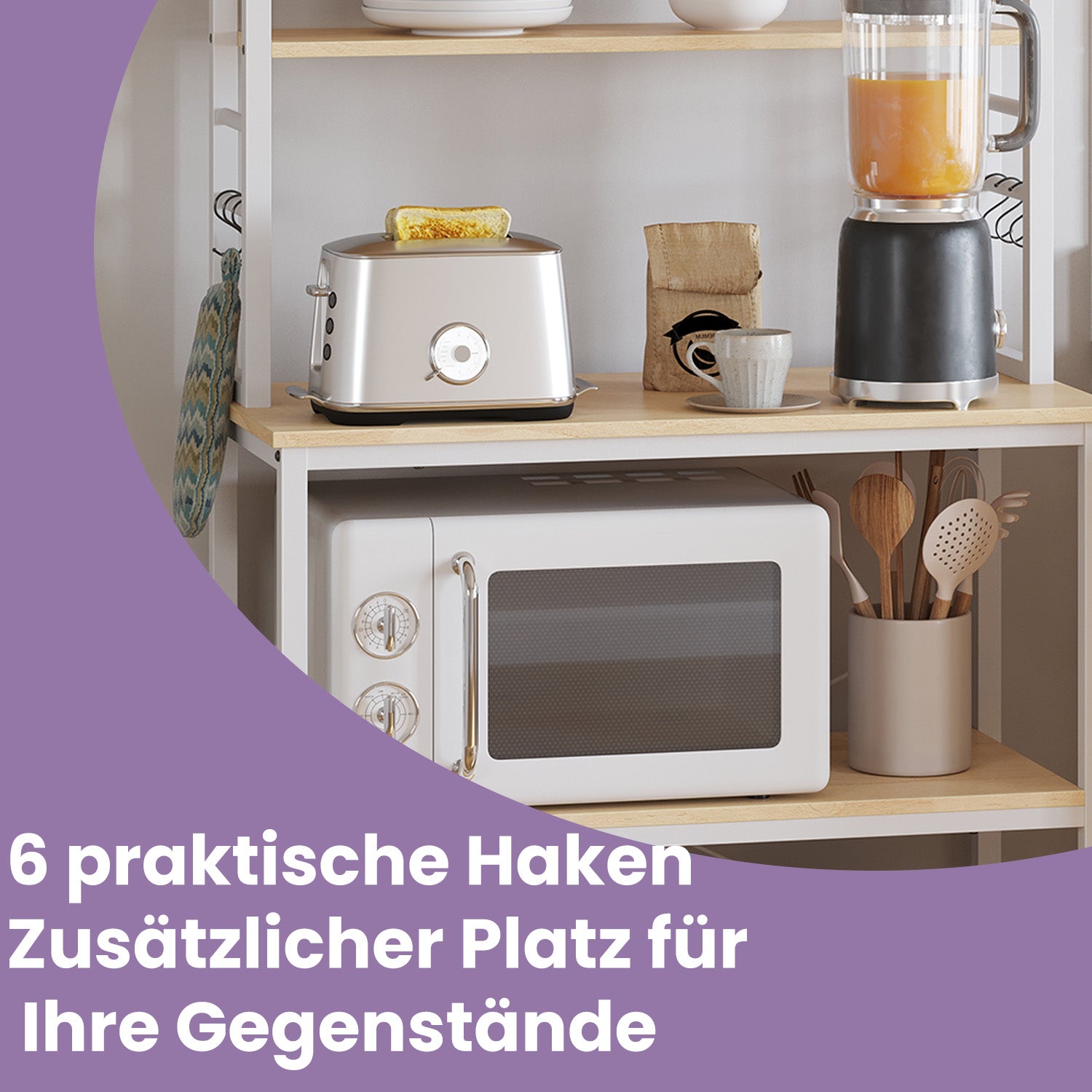 Küchenregal, Standregal, Mikrowellen-Regal