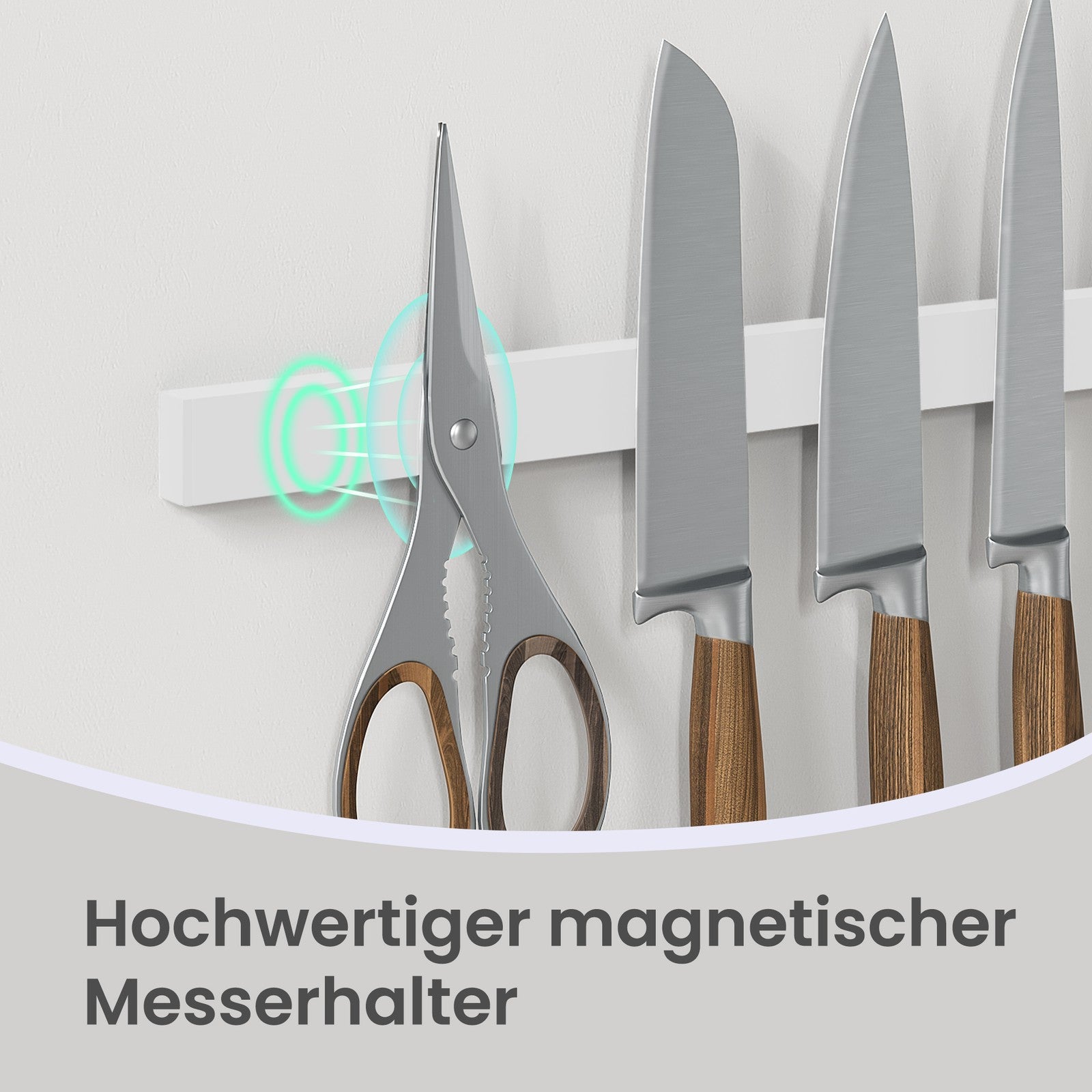 Kücheninsel mit Regal, Magnetleiste für Messer, Drahtkorb