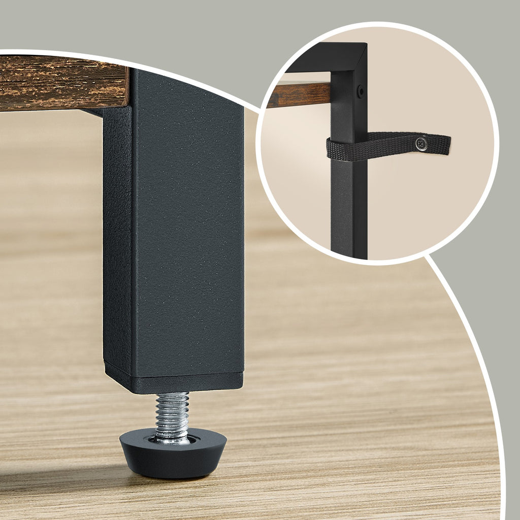 Standregal mit 4 Ebenen, Küchenregal mit Ladestation, 8 Haken
