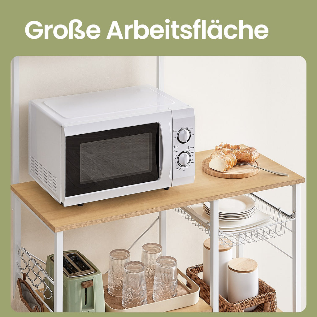 Küchenregal, Standregal, Bäckerregal mit Metallkorb