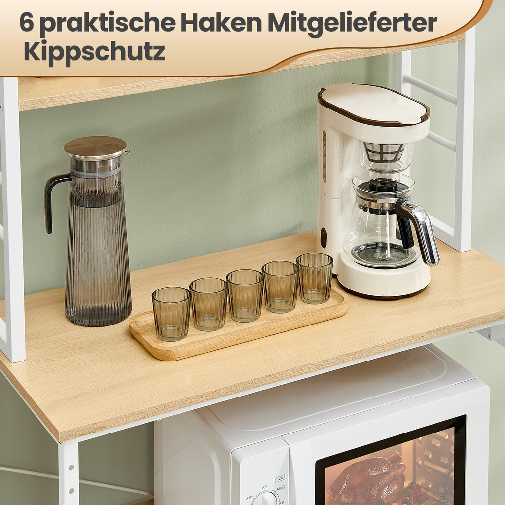 Küchenregal mit Steckdosen goldeichenfarben-wolkenweiß