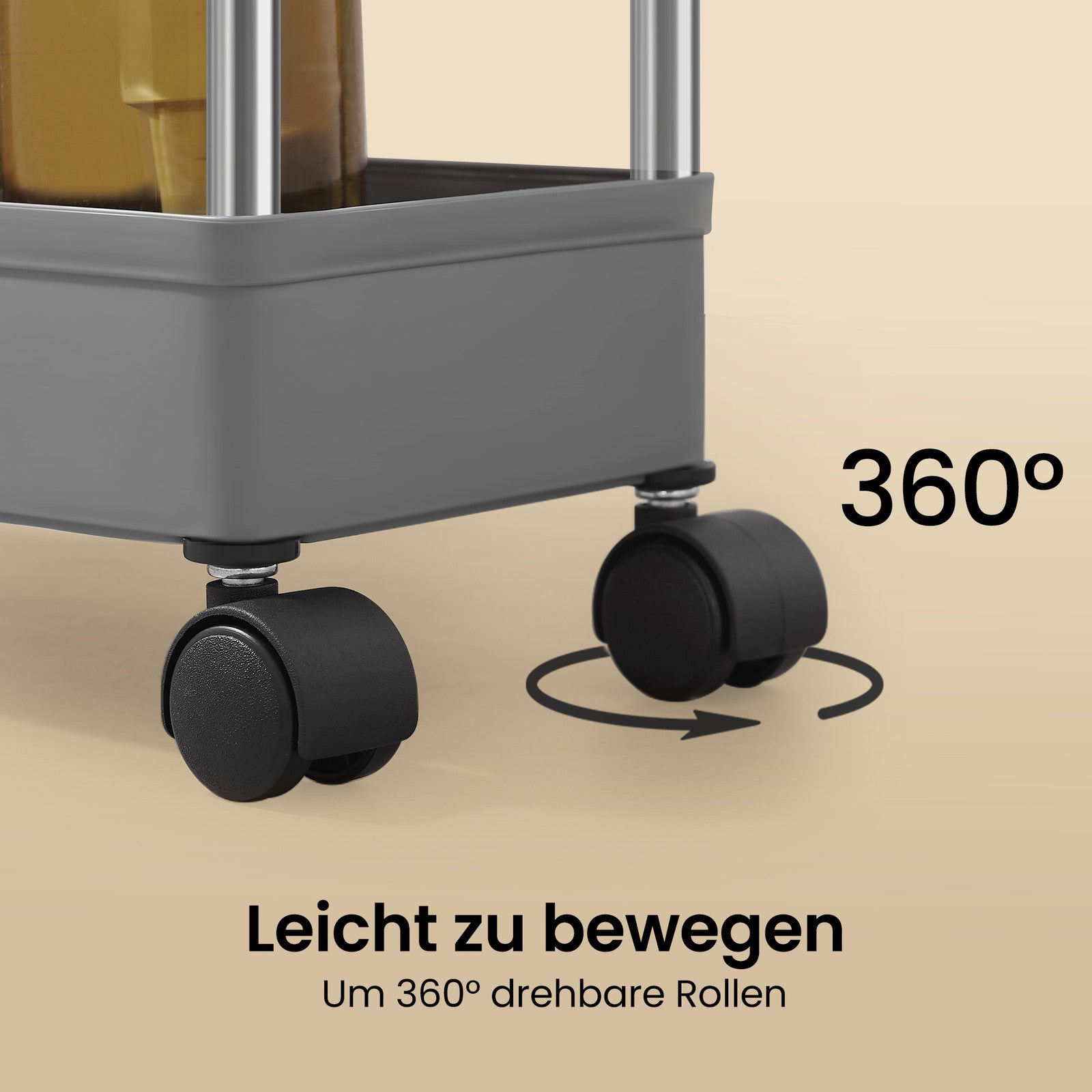 Rollwagen, Küchenwagen mit 3 Ebenen, Küchenregal