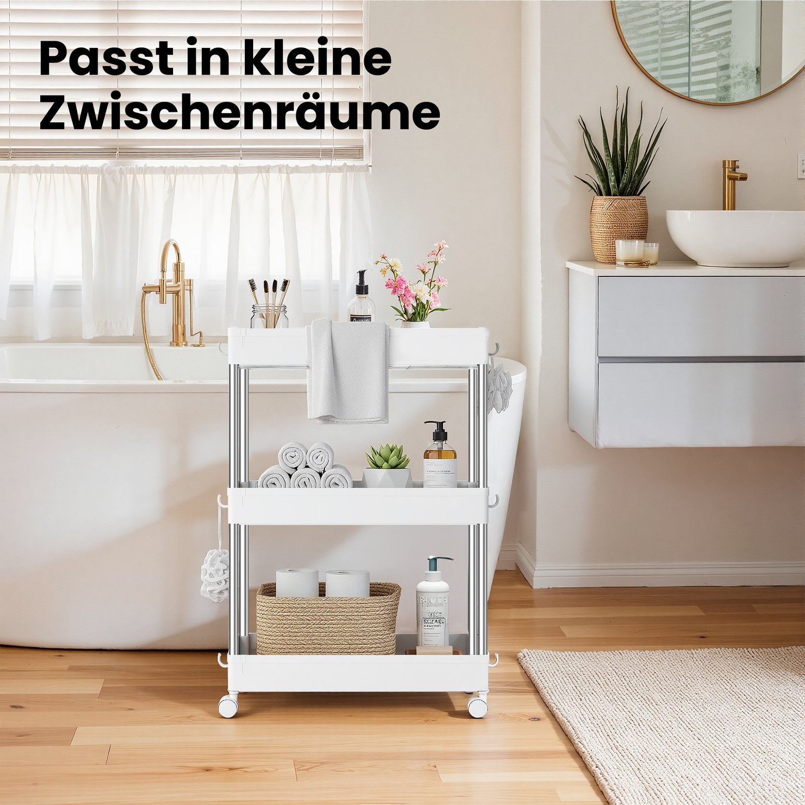 Rollwagen, Küchenwagen mit 3 Ebenen, Küchenregal