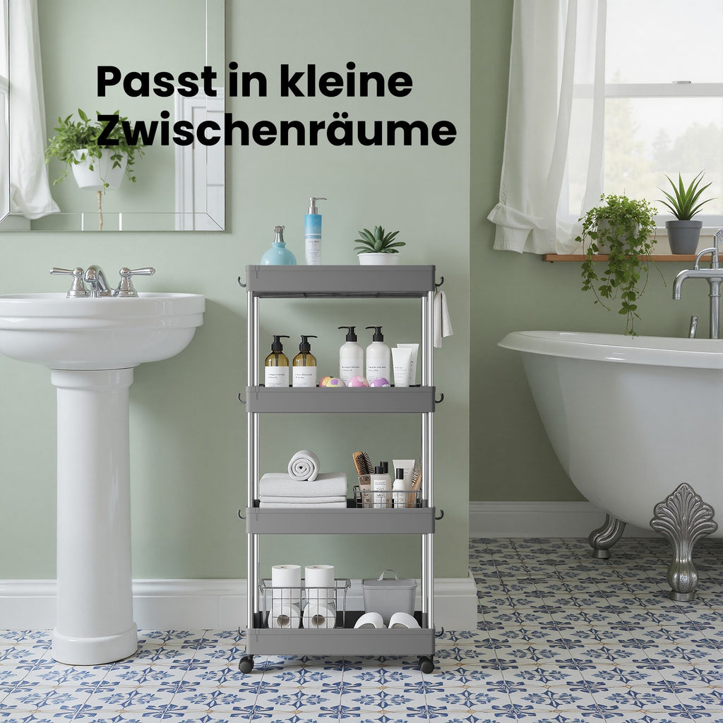 Rollwagen, Küchenwagen mit 4 Ebenen, Küchenregal