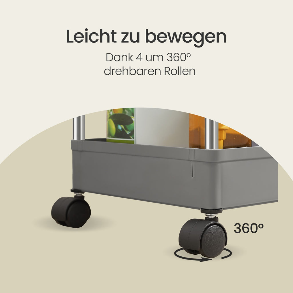 Rollwagen, Küchenwagen mit 4 Ebenen, Küchenregal