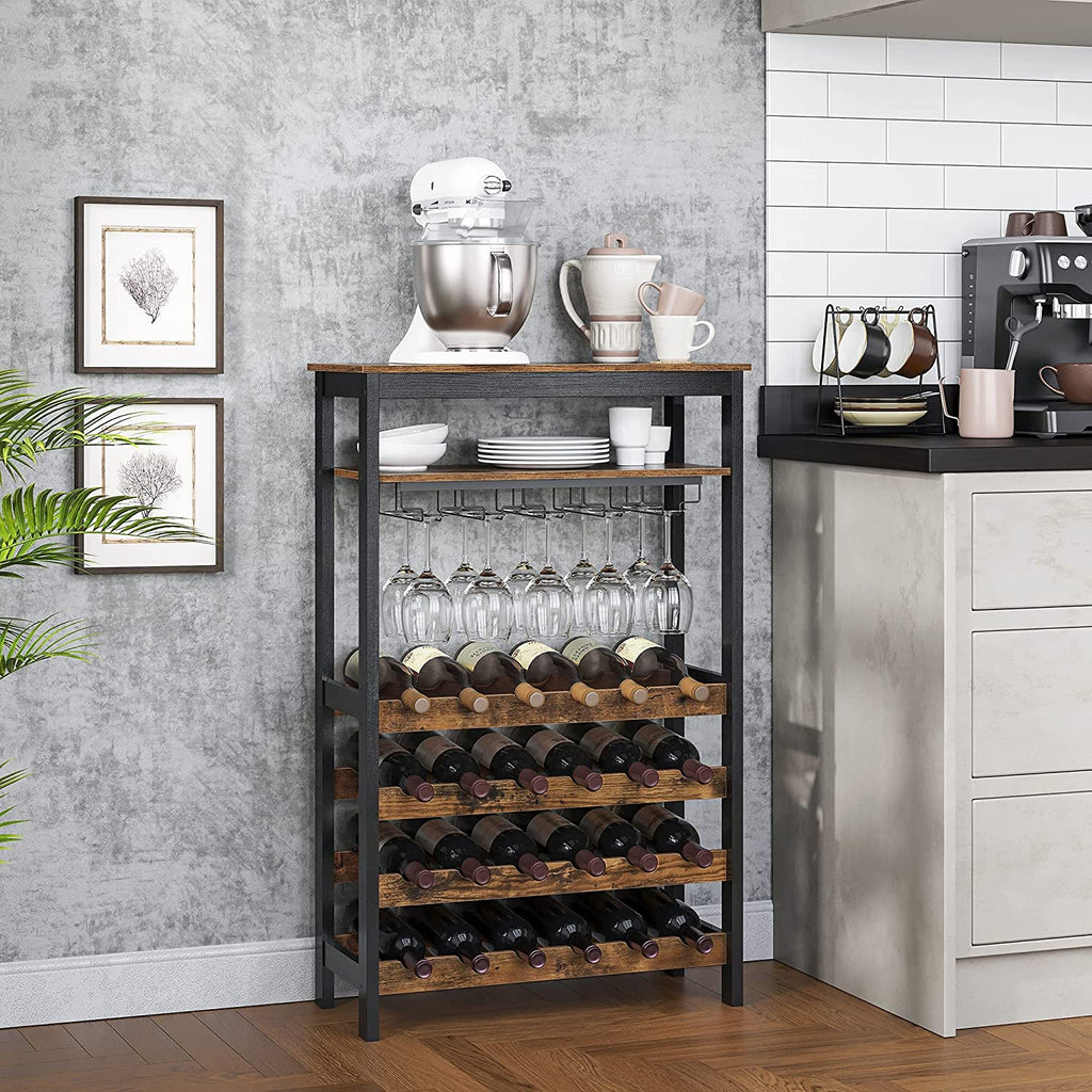Industrie-Design Weinregal mit Glashaltern