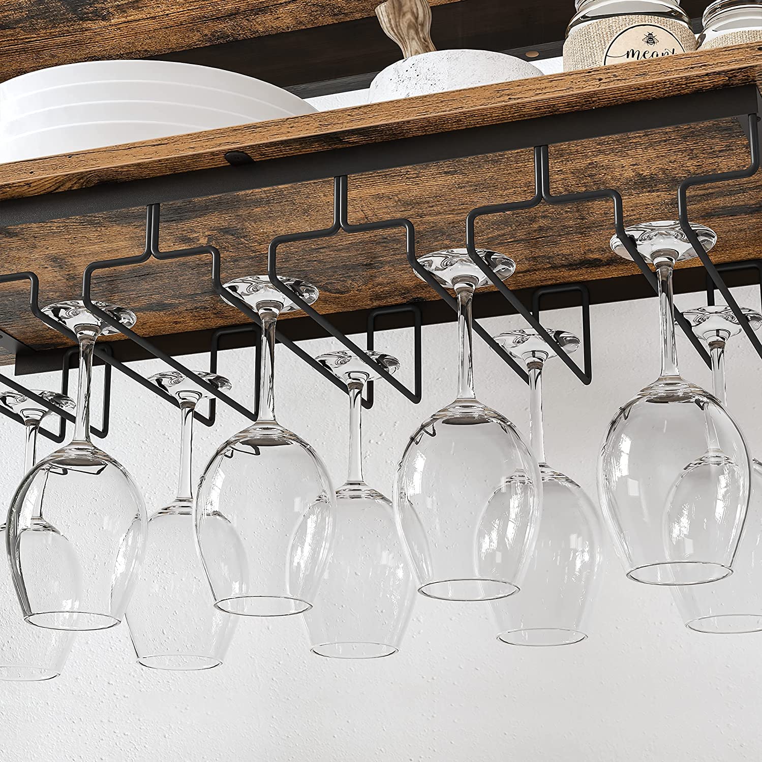 Industrie-Design Weinregal mit Glashaltern