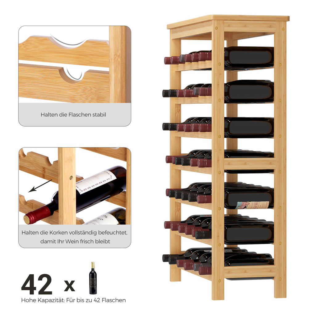 Weinregal 7 Ebenen für bis zu 42 Flaschen
