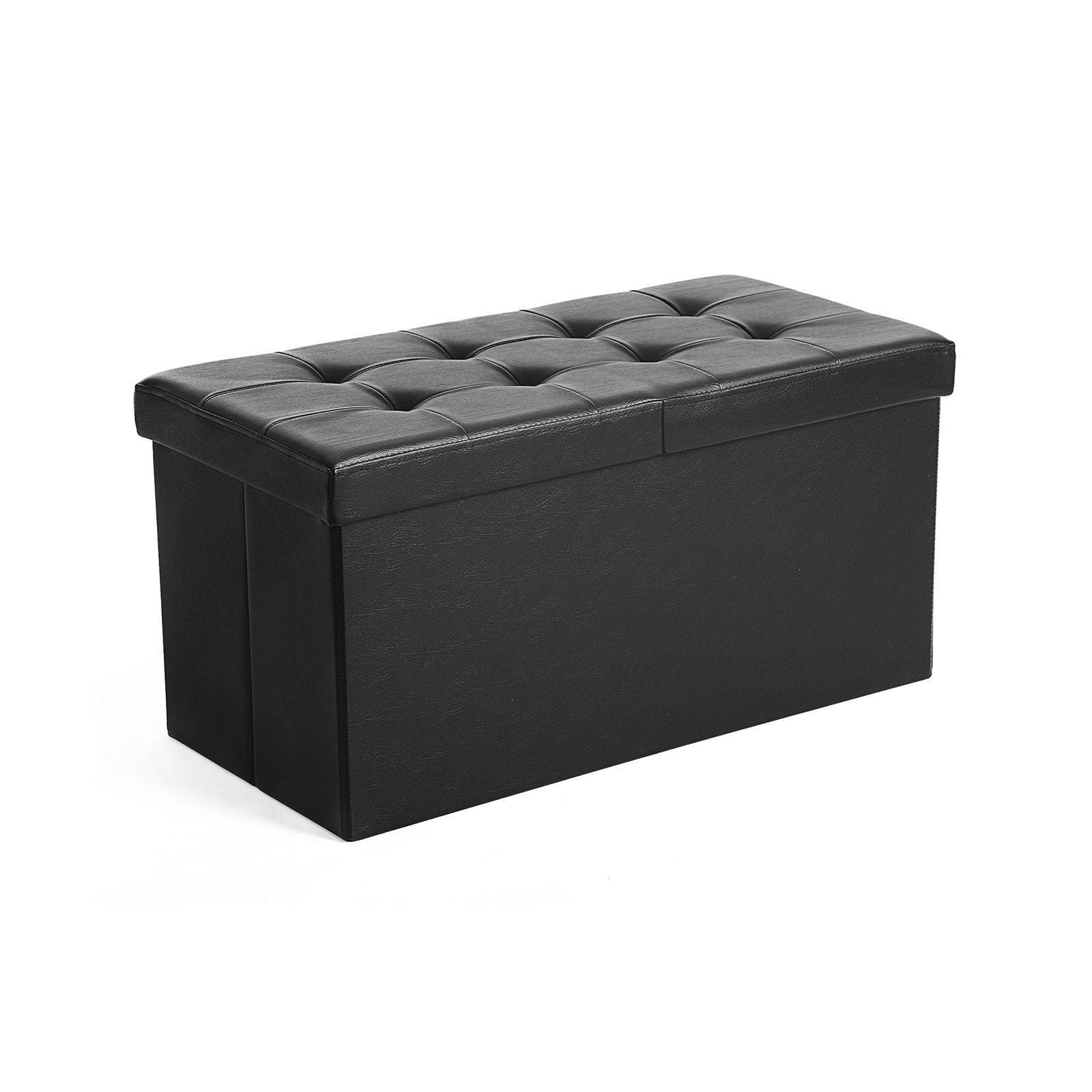 Sitzbank mit Klappdeckel 76 cm Schwarz