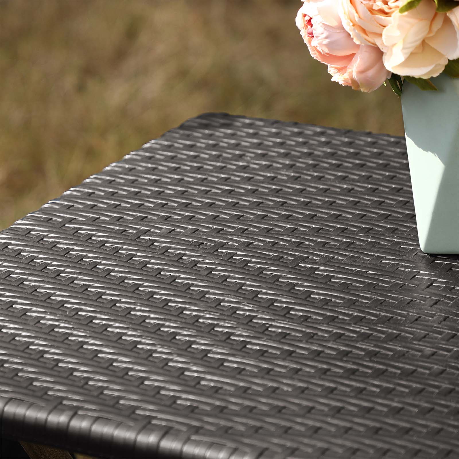 Klapptisch Polyrattan Dunkelbraun