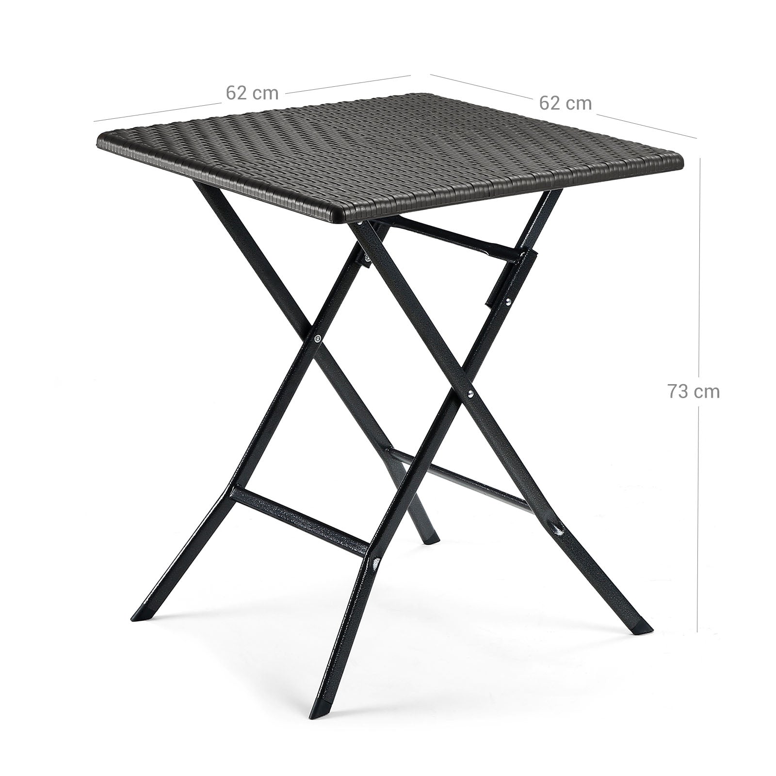 Klapptisch Polyrattan Dunkelbraun