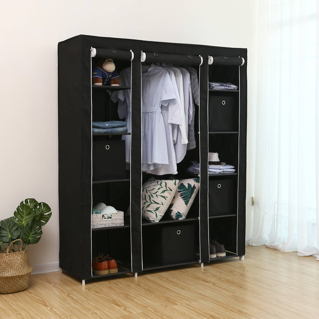 Kleiderschrank 175 x 150 cm Schwarz