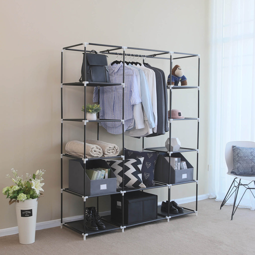 Kleiderschrank 175 x 150 cm Schwarz