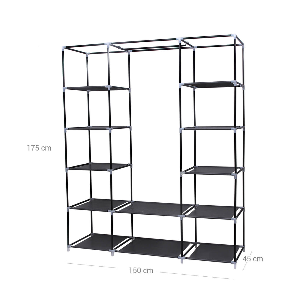 Kleiderschrank 175 x 150 cm Schwarz