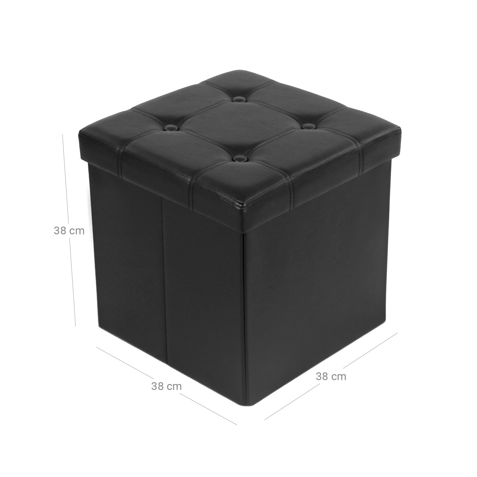Kleiner Sitzwürfel  Kunstleder Schwarz