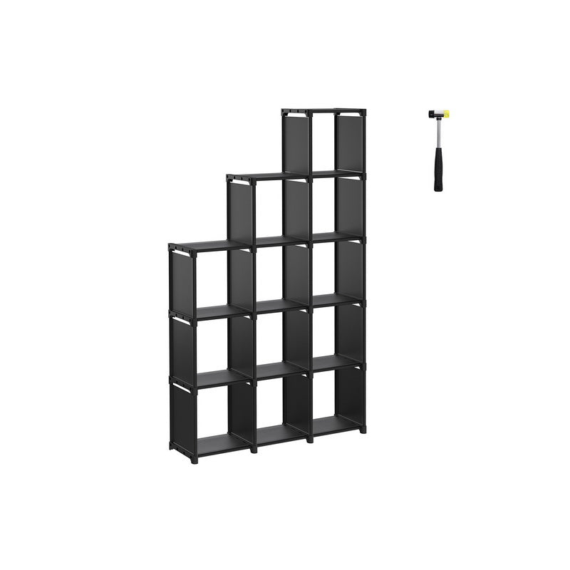 Kunststoffregal 12 Würfel Schwarz