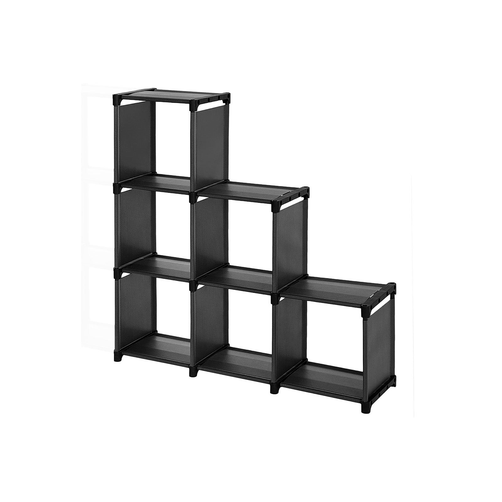 Kunststoffregal 6 Würfel Schwarz