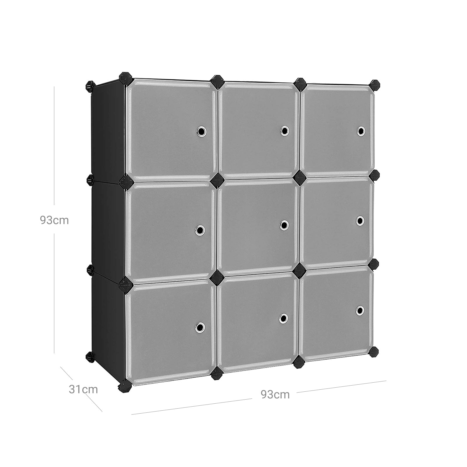 Kunststoffschrank mit 9 Würfeln
