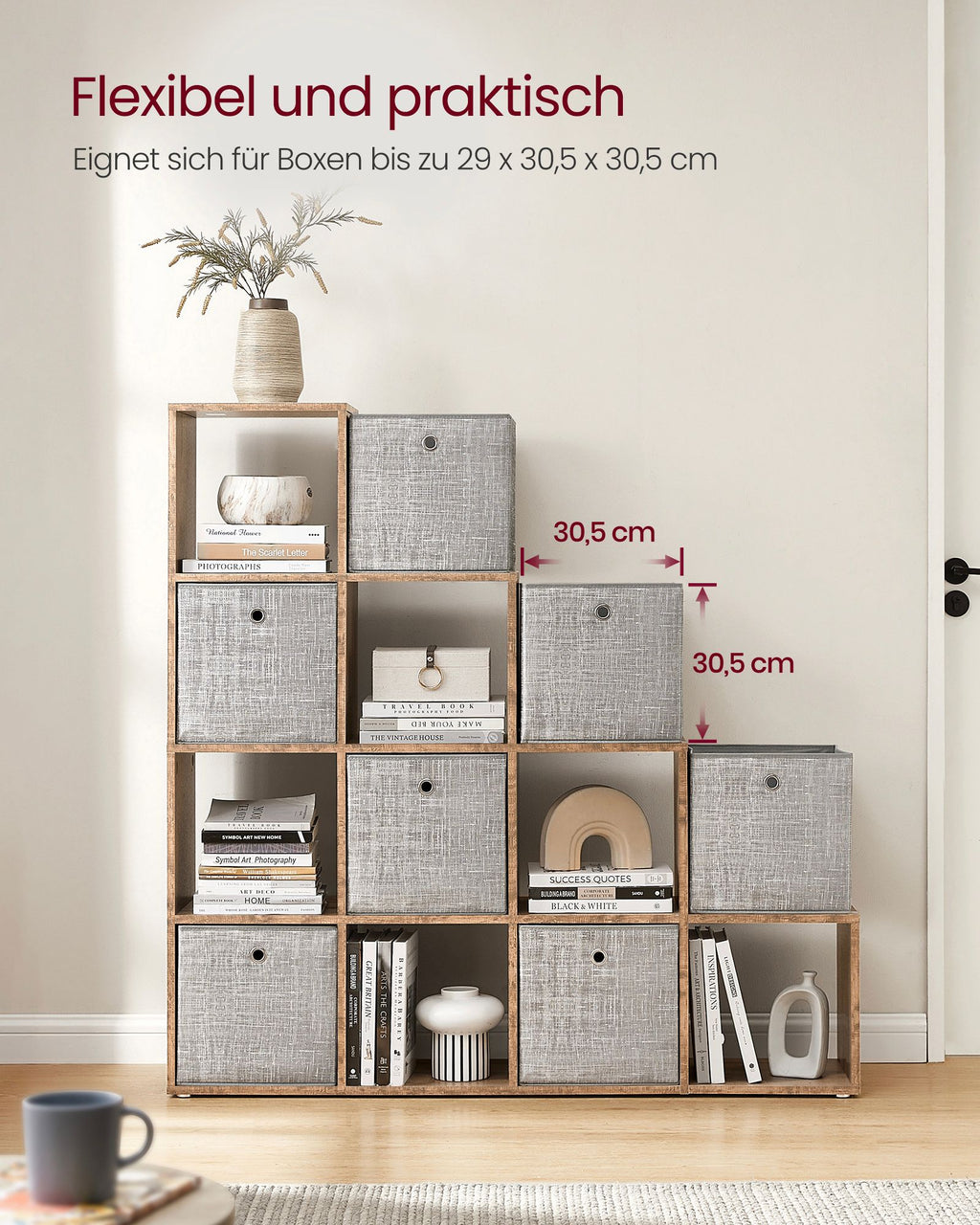 Bücherregal mit 10 Fächern
