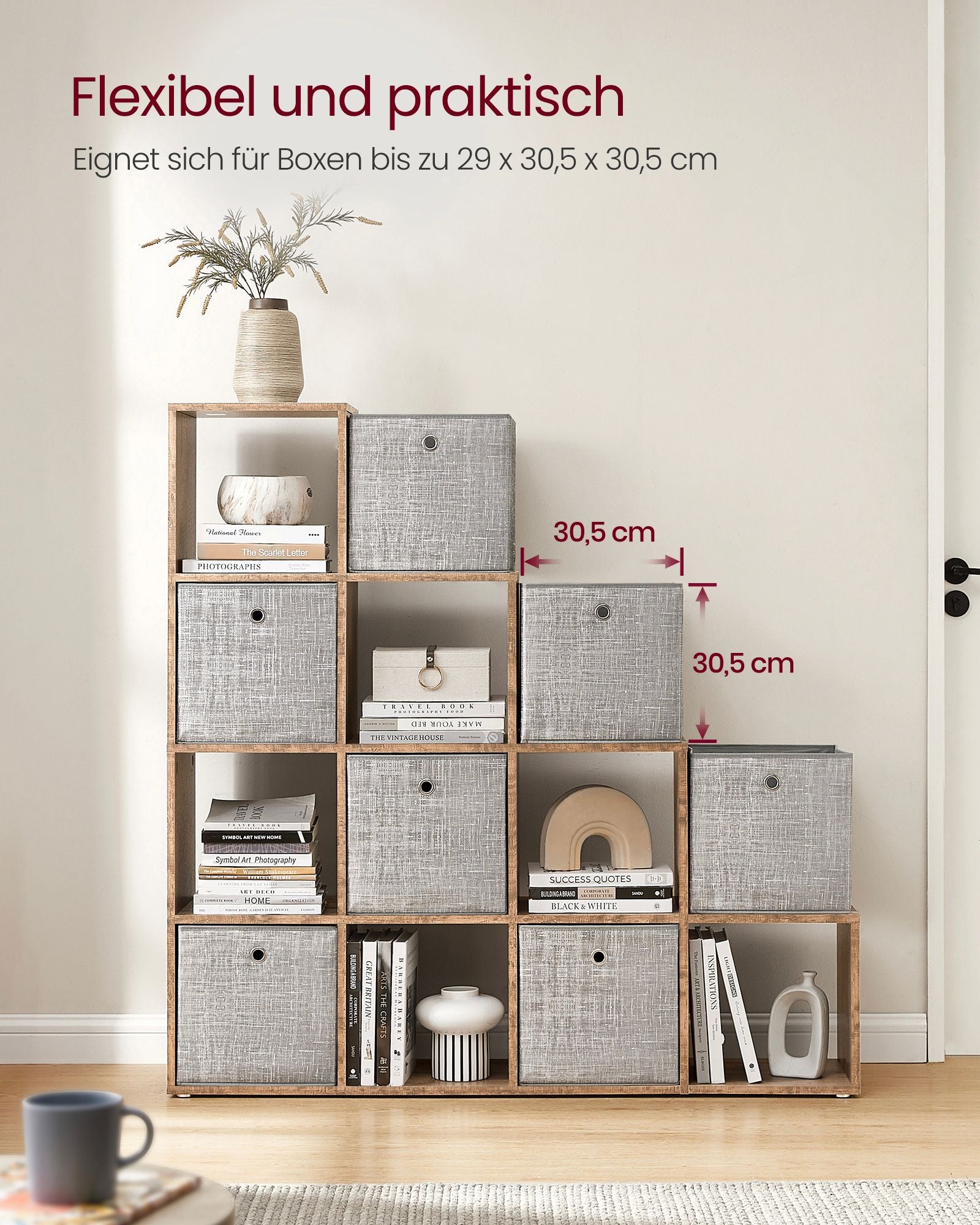 Bücherregal mit 10 Fächern