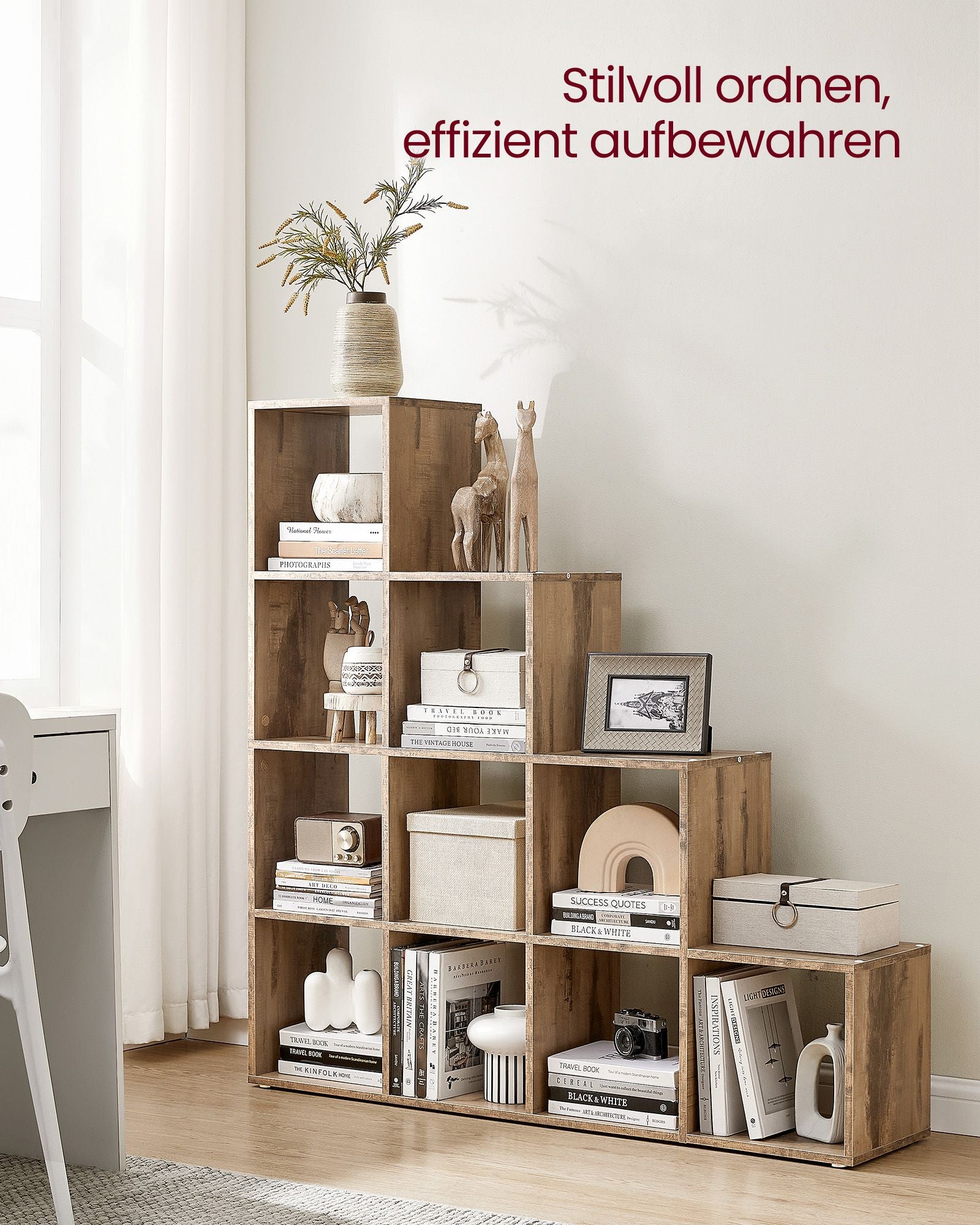 Bücherregal mit 10 Fächern