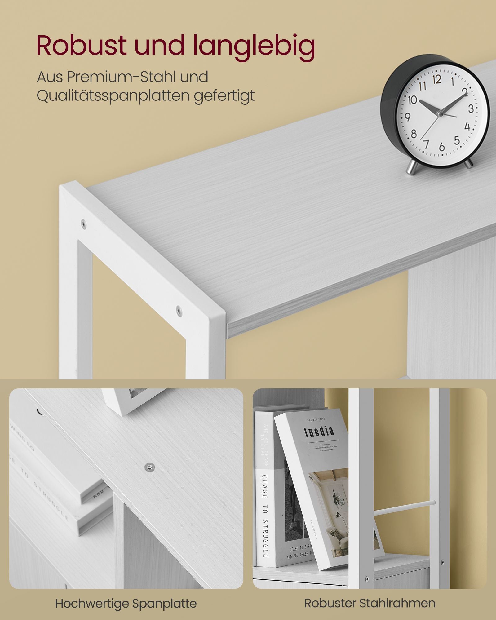 Bücherregal mit 4 offenen Regalebenen modern
