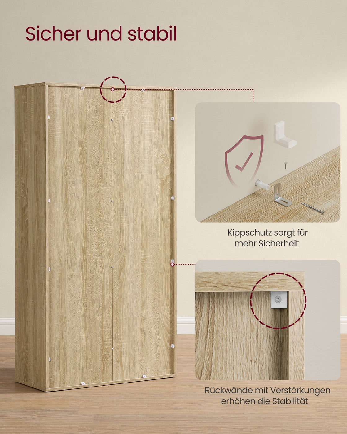 Schlichtes Regal mit 8 Fächern Holzoptik