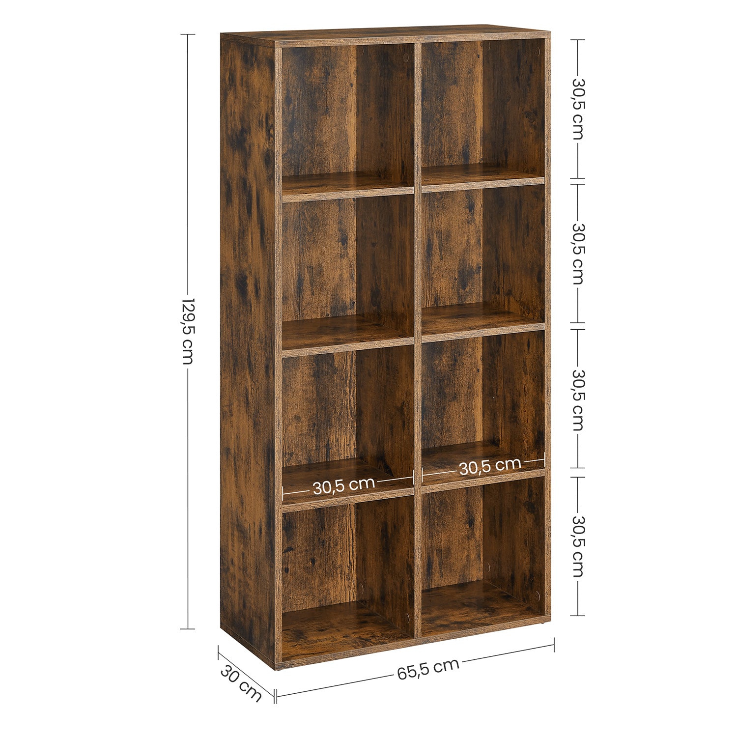 Bücherregal mit 8 Fächern