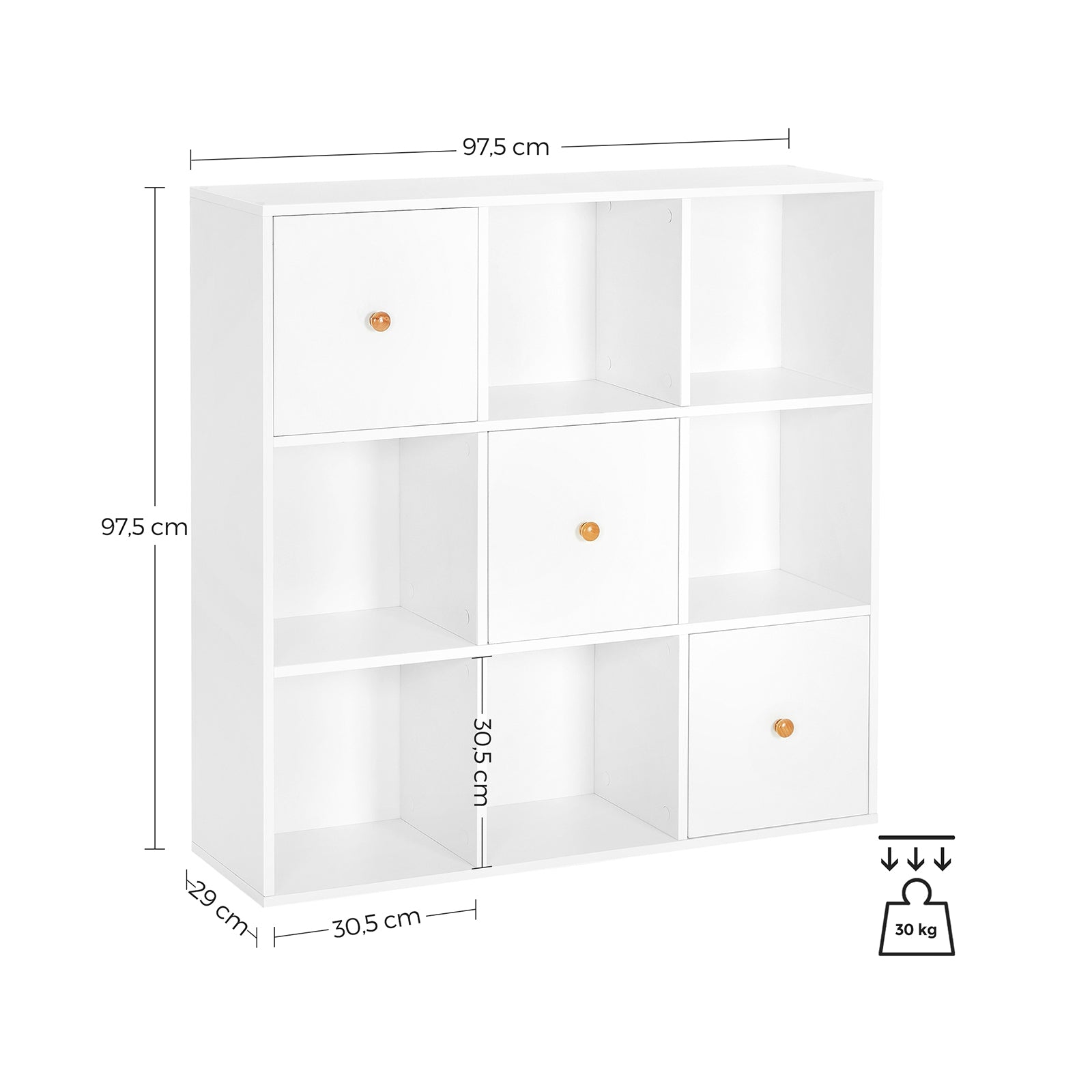 Bücherregal mit Türen Weiß