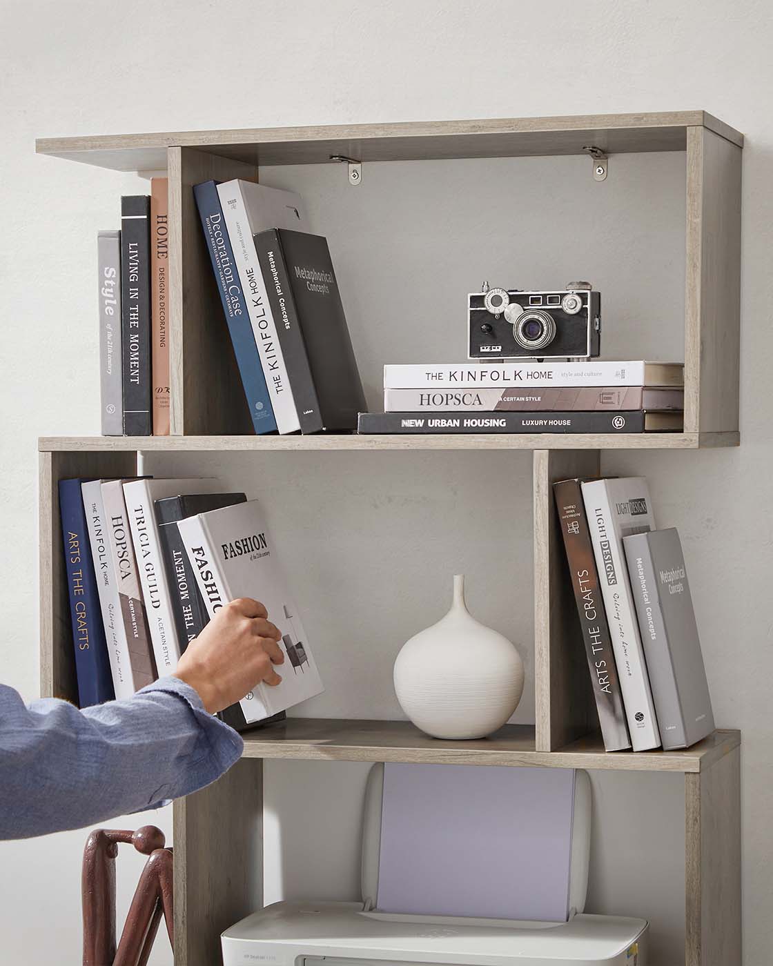 Bücherregal Greige