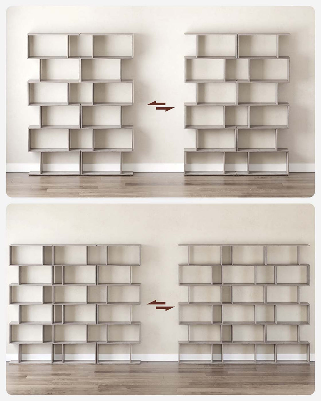 Bücherregal Greige
