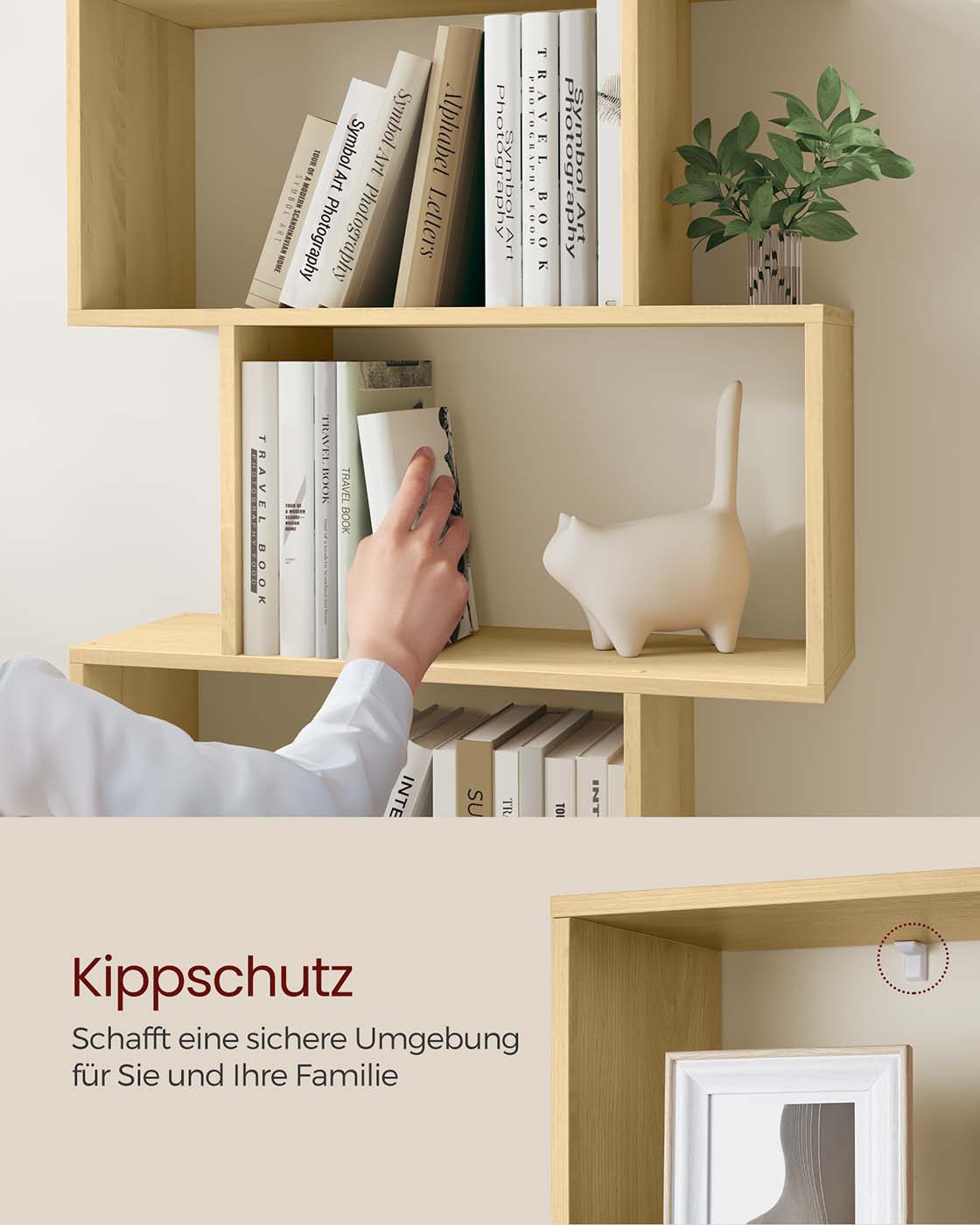 Bücherregal mit 6 Ebenen zur Präsentation