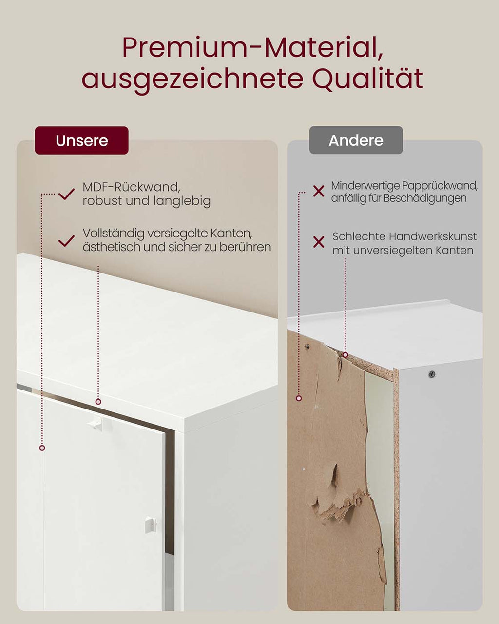 Bücherregal mit 3 Ebenen skandinavischer Stil