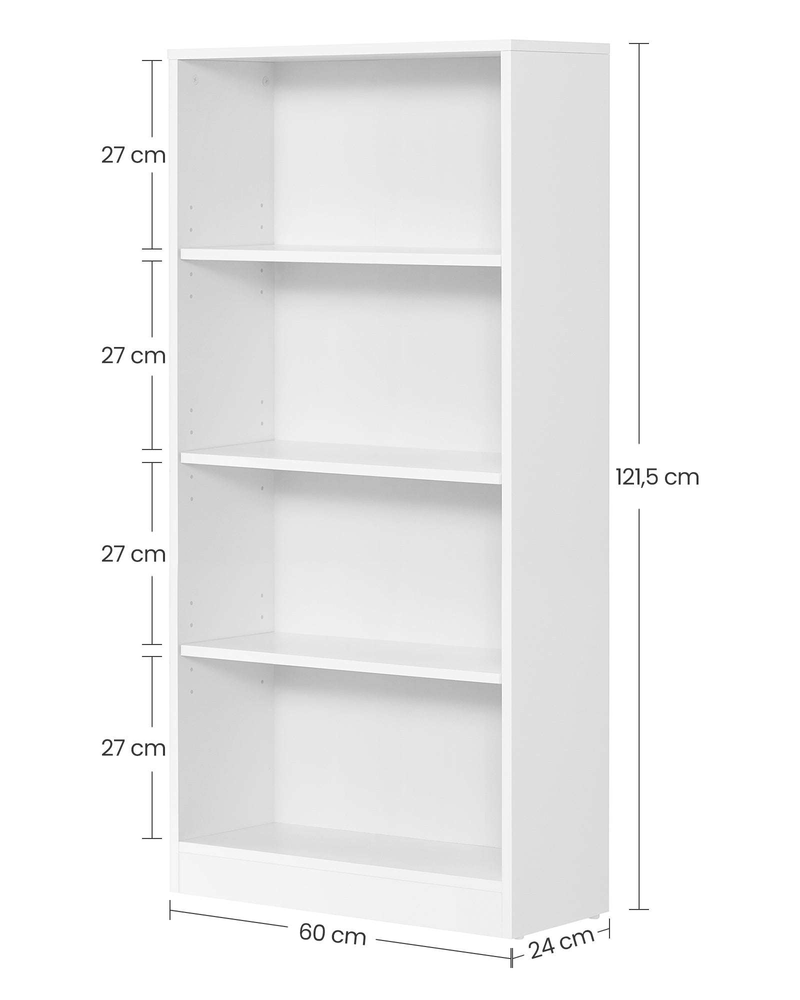 Regal mit 4 Fächern weiß